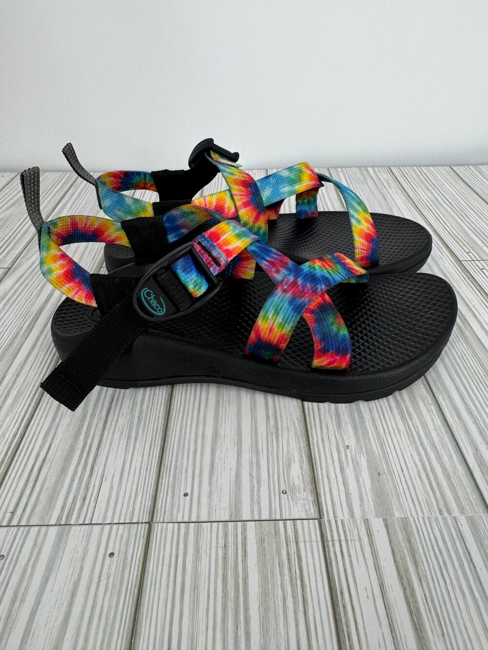 Chaco sandals kids 4 Z1 classic tie dye open toe ankle strap outdoor active